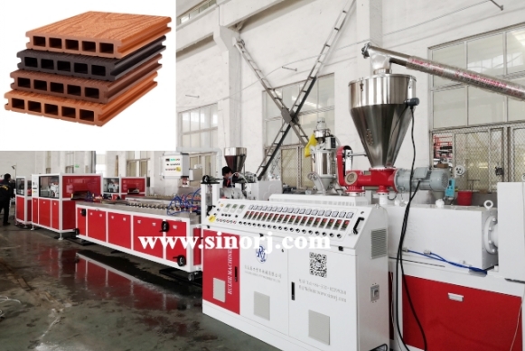 PE WPC Wall Panel/Decking Profile Production Lines is testing in factory