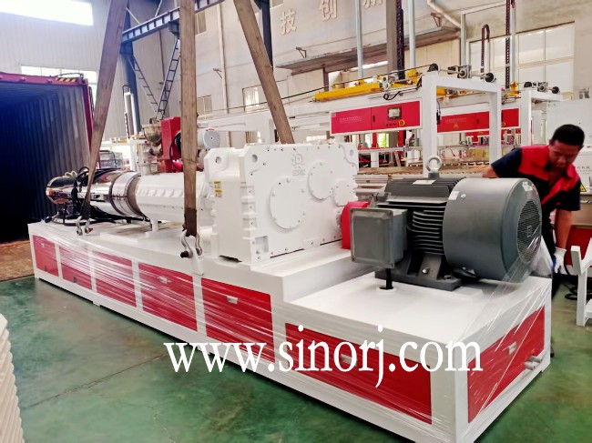 SPC flooring tile machine line to Indonesia