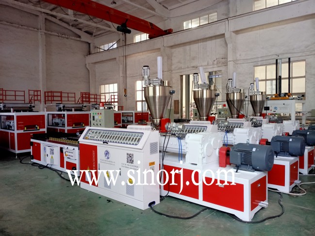 PVC WPC fluted wall panel  PVC marble sheet machine line shipped to India